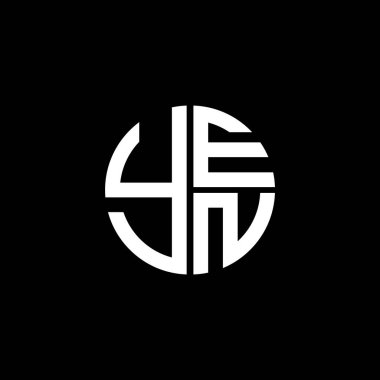 YEN logosu YEN simgesi YENvektörü YENletter YENminimalist YEN Çemberi Eşsiz modern düz soyut logo tasarımı