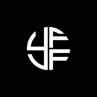 YFF logosu YFF simgesi YFF monogram YFFletter YFFminimalist YFF Daire YFFDüz Modern düz soyut logo tasarımı