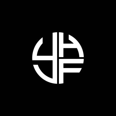 YHF logosu YHFvektör YHF monogramı YHFletter YHFminimalist YHF Çemberi Eşsiz modern düz soyut logo tasarımı
