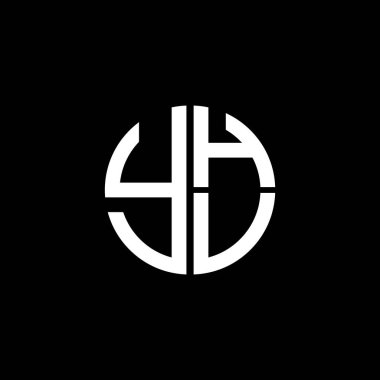 YHV logosu YHVV vektörü YHVV monogramı YHVV harfi YHVminimalist YHV Circle YHVDüz modern düz soyut logo tasarımı