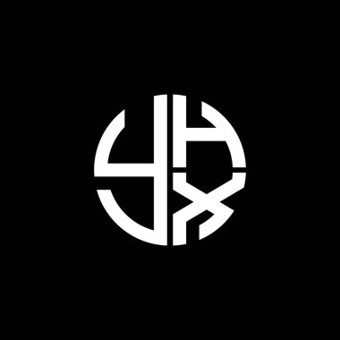 YHX logosu YHXvector YHX simgesi monogram YHXletter YHXXXimalist YHX Çember YHXDüz modern düz soyut logo tasarımı