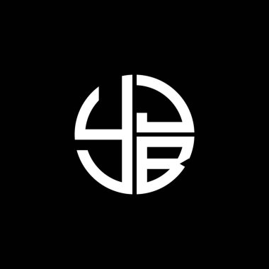 YJB logosu YJB simgesi YJBvektörü YJB monogramı YJBletter YJBminimalist YJB Çemberi YJBflat Modern düz soyut logo tasarımı
