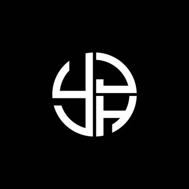 YJH logosu YJH simgesi YJHvektör YJH monogramı YJHletter YJHminimalist YJH Circle YJHHDüz Modern düz soyut logo tasarımı