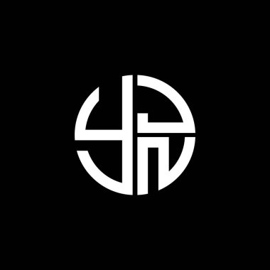 YJN logosu YJN simgesi YJN vektörü monogram YJNletter YJNminimalist YJN Circle YJNflat Modern düz soyut logo tasarımı