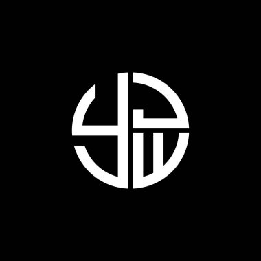 YJW logosu YJW simgesi YJWW vektörü YJWW monogram YJWletter YJWminimalist YJW Circle YJWWflat modern düz soyut logo tasarımı