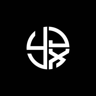 YJX logosu YJXX simgesi YJX vektörü monogram YJXletter YJXXX minimalist YJX Circle YJXDüz modern düz soyut logo tasarımı