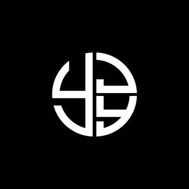 YJY logosu YJY simgesi YJYJY vektörü monogramı YJYJYminimalist YJY Circle YJYflat Modern düz soyut logo tasarımı
