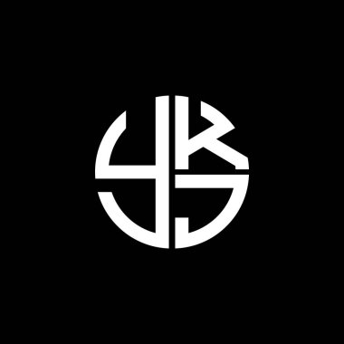YKJ logosu YKJJ simgesi YKJ vektörü monogramı YKJletter YKJminimalist YKJ Circle YKJJDüz Modern düz soyut logo tasarımı