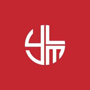 YLM logosu YLMvektör YLM monogramı YLMletter YLMLM Dairesel YLMdüz modern düz soyut logo tasarımı