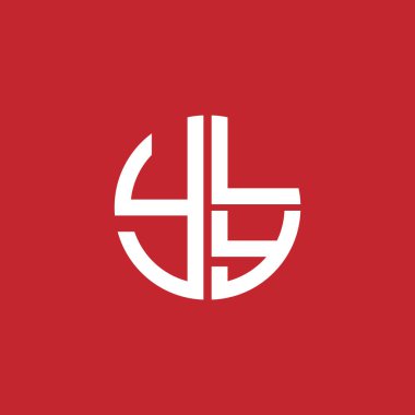 YLY logosu YLYLY monogram YLYletter YLYminimalist YLY Çemberi Eşsiz modern düz soyut logo tasarımı