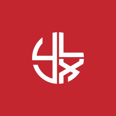 YLX logosu YLX simgesi YLXvector YLX monogram YLXletter YLXXimalist YLX Circle YLXDüz modern düz soyut logo tasarımı