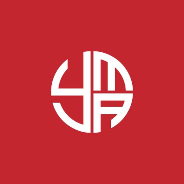YMA logosu YMAvector YMA monogramı YMAletter YMAminimalist YMA Circle YMAflat Eşsiz modern düz soyut logo tasarımı