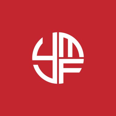 YMF logosu YMFF simgesi YMFF monogramı YMFletter YMFminimalist YMF Çemberi Eşsiz modern düz soyut logo tasarımı