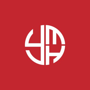 YMH logosu YMHH simgesi YMHH monogram YMHletter YMHMH Çemberi YMHDüz Modern düz soyut logo tasarımı