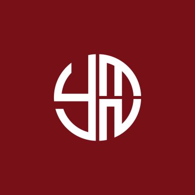YMN logosu YMN simgesi YMN monogram YMNletter YMNminimalist YMN Circle YMNflat Modern düz soyut logo tasarımı