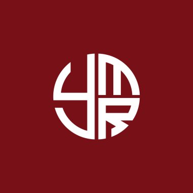 YMR logosu YMRR simgesi YMRR monogram YMRharf YMRMR Çemberi YMRDüz Modern düz soyut logo tasarımı