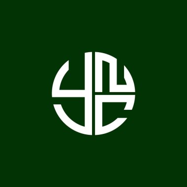 YNC logosu YNCvektör YNC simgesi YNC monogramı YNCletter YNCminimalist YNC Circle YNCflat Benzersiz modern düz soyut logo tasarımı