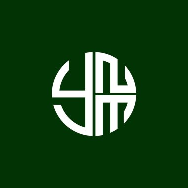 YNM logosu YNMvektör YNM monogram YNMletter YNMNM Çemberi YNMDüz Modern düz soyut logo tasarımı