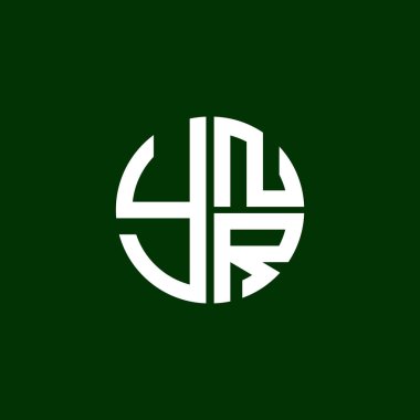 YNR logosu YNRR simgesi YNRR monogramı YNRletter YNRNR Çemberi YNRDüz Modern düz soyut logo tasarımı