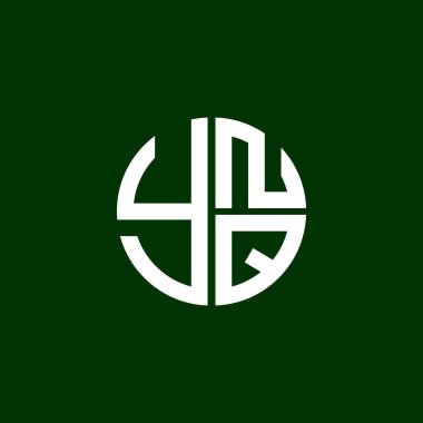 YNQ logosu YNQvektör YNQ monogramı YNQletter YNQimalist YNQQ Çemberi YNQflat modern düz soyut logo tasarımı