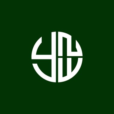 YNW logosu YNWW simgesi YNW vektörü monogram YNWletter YNWminimalist YNW Çemberi YNWflat modern düz soyut logo tasarımı