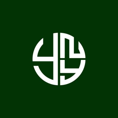 YNY logosu YNY simgesi YNY monogram YNYminimalist YNY Circle YNYDüz Modern düz soyut logo tasarımı