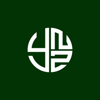 YNZ logosu YNZZ simgesi YNZZ monogram YNZletter YNZZ Çemberi YNZDüz modern düz soyut logo tasarımı
