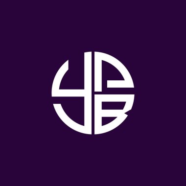 YPB logosu YPB ikonu YPB vektörü YPB monogram YPB harfi YPB minimalist YPB Çemberi düz modern düz soyut logo tasarımı