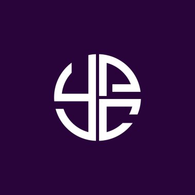 YPC logosu YPC vektörü YPC monogram YPC harfi YPC minimalist YPC Çember düz modern düz soyut logo tasarımı