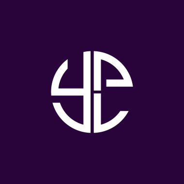 YPL logosu YPL simgesi YPL vektörü monogram YPL harfi YPL minimalist YPL Circle YPL düz modern düz soyut logo tasarımı