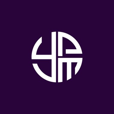 YPM logosu YPM ikonu YPM vektörü YPM monogram YPM harfi YPM minimalist YPM Çemberi düz düz modern düz soyut logo tasarımı