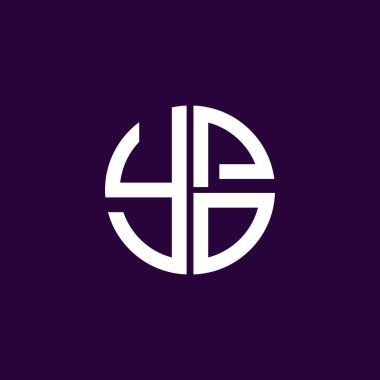 YPO logosu YPO ikonu YPO vektörü monogram YPO harfi YPO minimalist YPO Çemberi düz modern düz soyut logo tasarımı