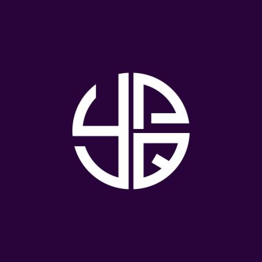 YPQ logosu YPQ simgesi YPQ vektörü YPQ harfi YPQ minimalist YPQ dairesi düz, modern, soyut logo tasarımı