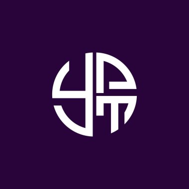 YPT logosu YPT vektörü YPT monogram YPT harfi YPT minimalist YPT dairesi düz, modern, soyut logo tasarımı