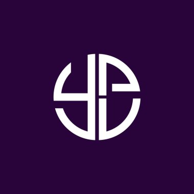 YPV logosu YPV ikonu YPV vektörü YPV monogram YPV harfi YPV minimalist YPV Çemberi düz modern düz soyut logo tasarımı
