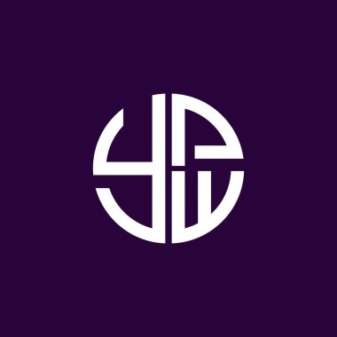 YPW logosu YPW ikonu YPW vektörü YPW monogram YPW harfi YPW minimalist YPW Circle YPW yassı modern düz soyut logo tasarımı
