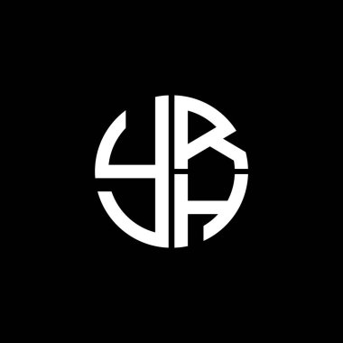 YRH logosu YRHvektör YRRH monogramı YRHletter YRHHminimalist YRH Circle YRHDüz Modern düz soyut logo tasarımı