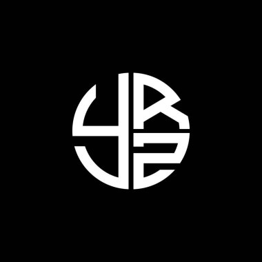 YRZ logosu YRZZ simgesi YRZZ monogram YRZletter YRZZZZ Çemberi YRZDüz modern düz soyut logo tasarımı