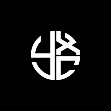 YXC logosu YXCvektör YXC monogramı YXCletter YXCminimalist YXC Çember YXCflat modern düz soyut logo tasarımı