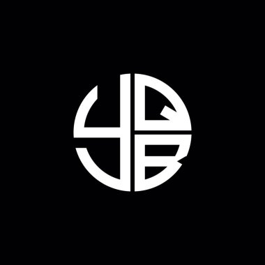 YQB logosu YQB vektörü YQB monogram YQB harfi YQB minimalist YQB Çember YQB düz modern düz soyut logo tasarımı