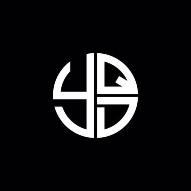 YQD logosu YQD vektörü YQD monogram YQD harfi YQD minimalist YQD Çember YQD düz modern düz soyut logo tasarımı