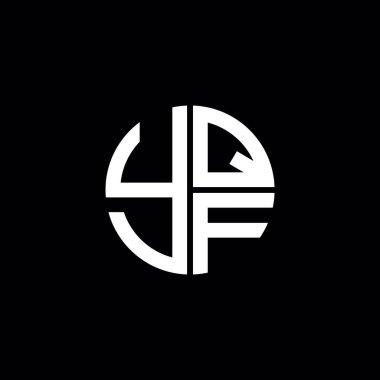 YQF logosu YQF vektörü YQF monogramı YQF harfi YQF minimalist YQF YQF dairesi düz modern düz soyut logo tasarımı