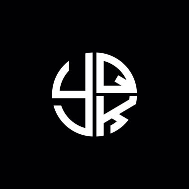 YQK logosu YQK vektörü YQK monogramı YQK harfi YQK minimalist YQK Çemberi düz, modern, soyut logo tasarımı