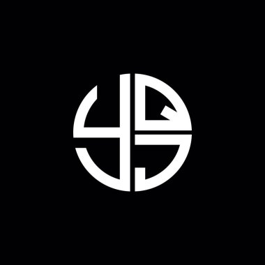 YQJ logosu YQJ simgesi YQJ vektörü YQJ harfi YQJ harfi YQJ minimalist YQJ Circle YQJ düz, modern, soyut logo tasarımı