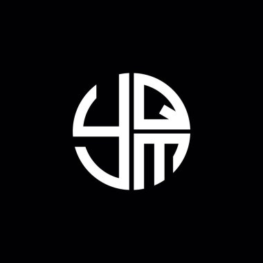 YQM logo YQM simgesi YQM vektörü YQM monogram YQM harfi YQM minimalist YQM Çember YQM düz modern düz soyut logo tasarımı