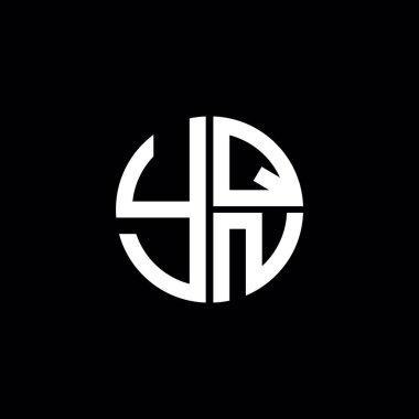 YQN logosu YQN simgesi YQN vektörü YQN monogram YQN harfi YQN minimalist YQN Circle YQN düz modern düz soyut logo tasarımı