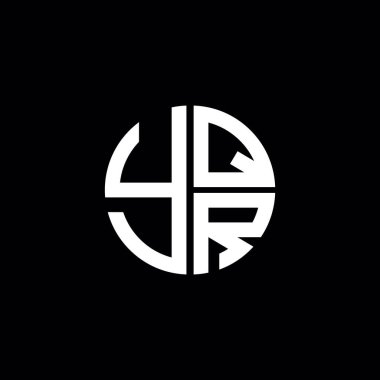 YQR logosu YQR vektörü YQR monogram YQR harfi YQR minimalist YQR Çember YQR düz modern düz soyut logo tasarımı