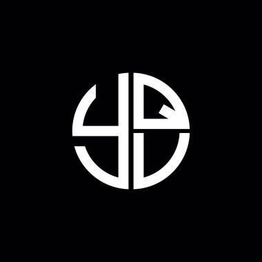 YQV logosu YQV simgesi YQV vektörü YQV harfinin baş harfi YQV minimalist YQV Çember YQV düz modern düz soyut logo tasarımı
