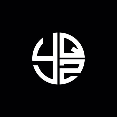 YQZ logosu YQZ vektörü YQZ monogram YQZ harfi YQZ minimalist YQZ Circle YQZ düz, modern, soyut logo tasarımı