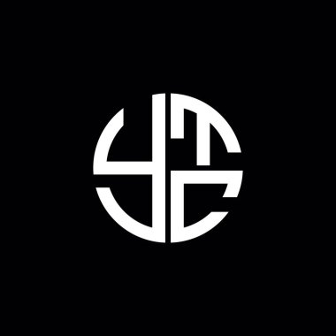 YTC logosu YTC simgesi YTC vektörü monogram YTC harfi YTC minimalist YTC Çember YTC düz modern düz soyut logo tasarımı
